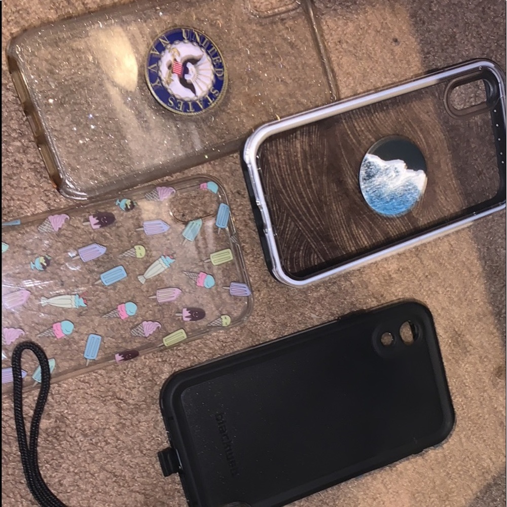 life proof cases - marble & black